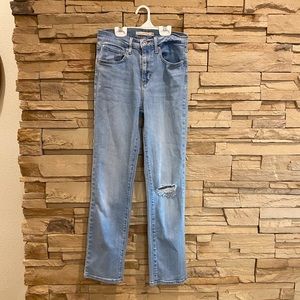 Levi's 721 Denim High Waisted Blue Ripped Jeans